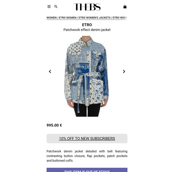 Etro Milan paisley denim bandana southwestern patchwork print jacket 48 Italy - Picture 2 of 13